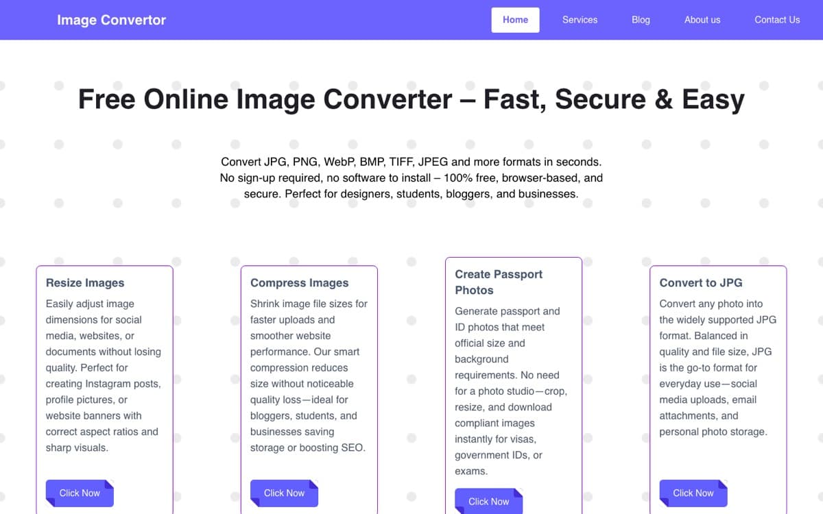 Image Convertor homepage