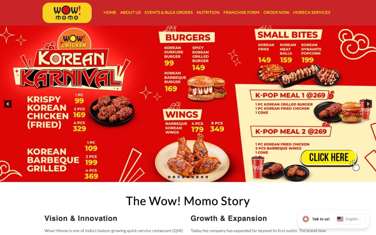 Wow! Momo homepage